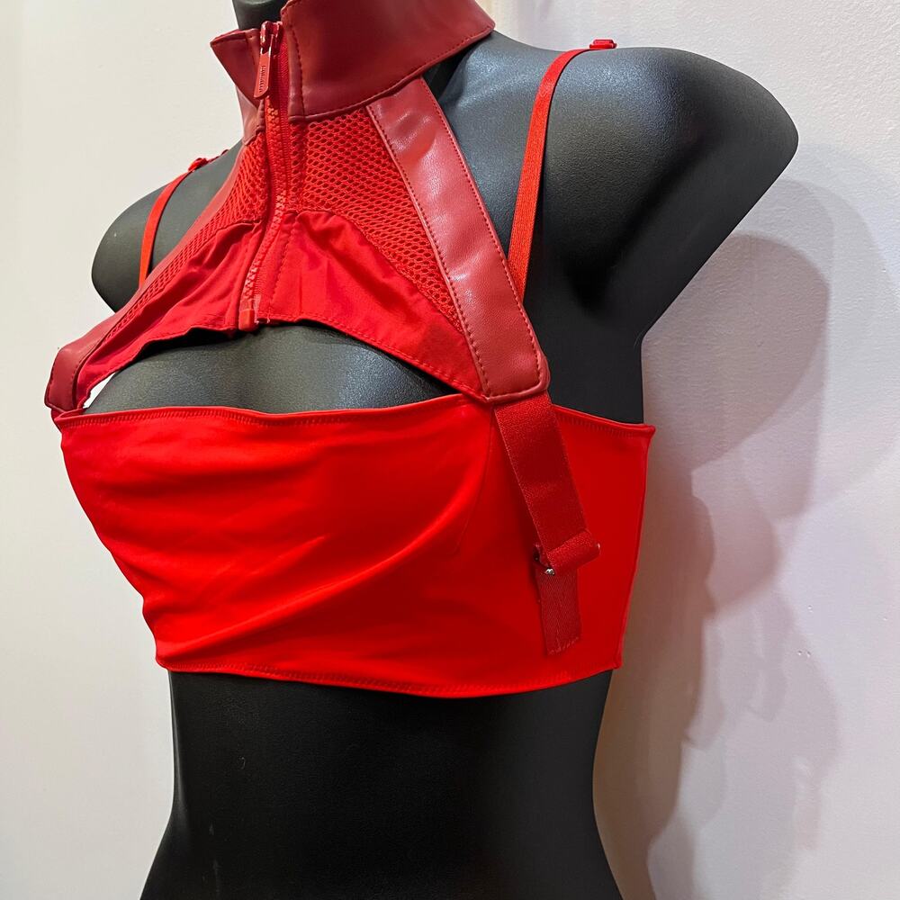 Dolls Kill x Namilia Red Neckholder Stretch Top L NWT - Picture 2 of 7